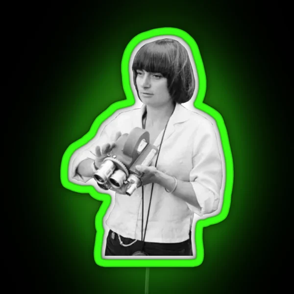 A Young Agnes Varda RGB Neon Sign