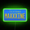 Unique Neon License Plate Decor with Vibrant RGB Color Options