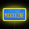 Customizable A24 Maxxxine License Plate Style RGB Neon LED Sign Artwork