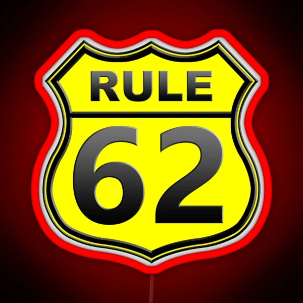 AA Rule 62 Relax Yellow RGB Neon Sign