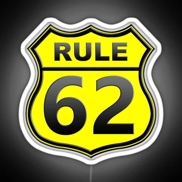 AA Rule 62 Relax Yellow RGB Neon Sign