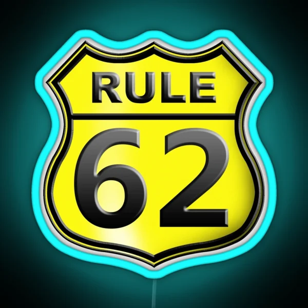 AA Rule 62 Relax Yellow RGB Neon Sign