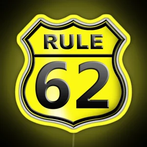 AA Rule 62 Relax Yellow RGB Neon Sign