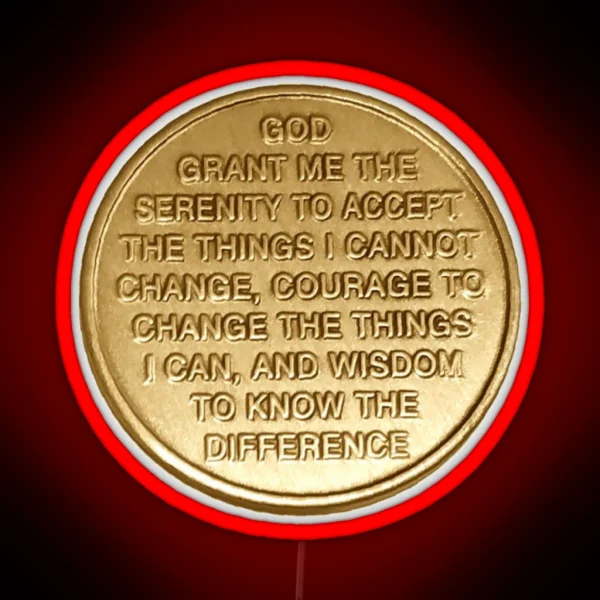 AA Serenity Prayer Coin RGB Neon Sign