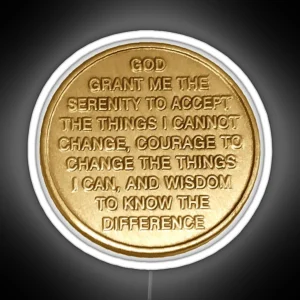 AA Serenity Prayer Coin RGB Neon Sign