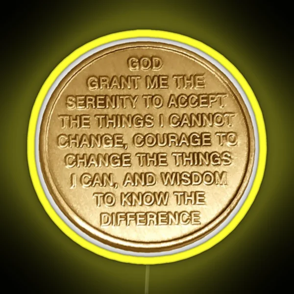 AA Serenity Prayer Coin RGB Neon Sign