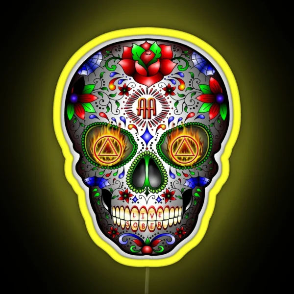 AA Sugar Skull RGB Neon Sign