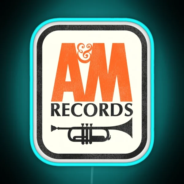 Aandm RECORDS 80s Defunct Music Label RGB Neon Sign