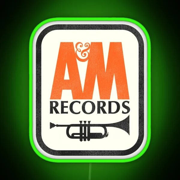 Aandm RECORDS 80s Defunct Music Label RGB Neon Sign