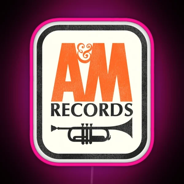 Aandm RECORDS 80s Defunct Music Label RGB Neon Sign