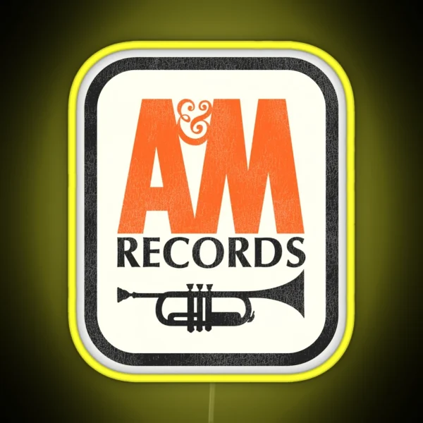 Aandm RECORDS 80s Defunct Music Label RGB Neon Sign