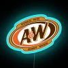 Vibrant A&W Root Beer Branding Neon Sign in RGB Lighting