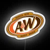 Retro themed root beer flavored nostalgia with vibrant colorful neon glow.