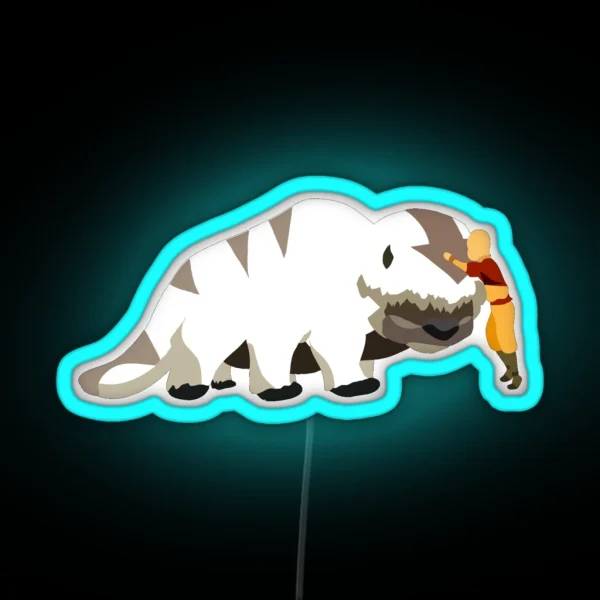 Aang Meets Appa No Background RGB Neon Sign