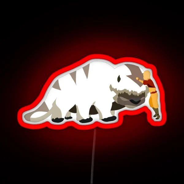 Aang Meets Appa No Background RGB Neon Sign