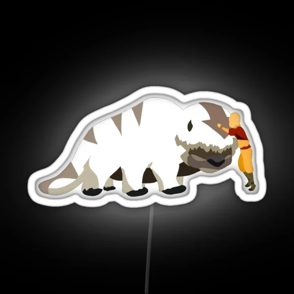 Aang Meets Appa No Background RGB Neon Sign