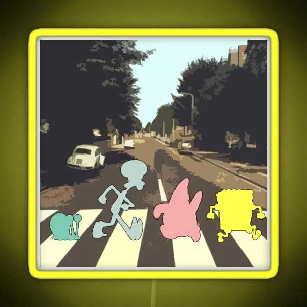 Abbey Road Spongebob Style RGB Neon Sign