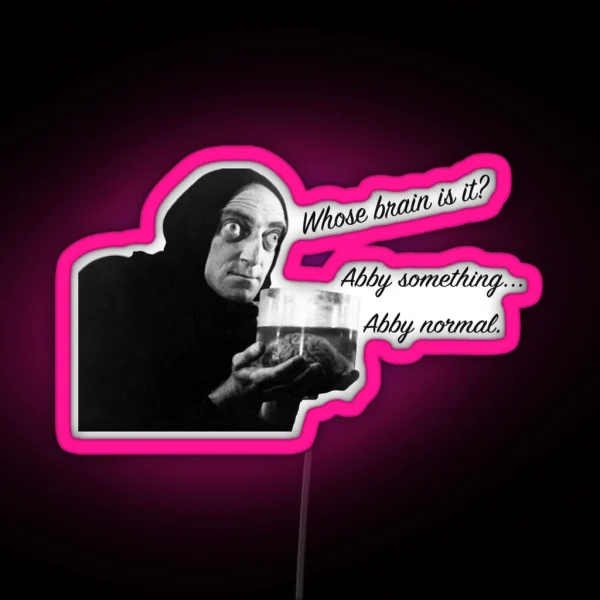 Abby Normal Dark Text RGB Neon Sign