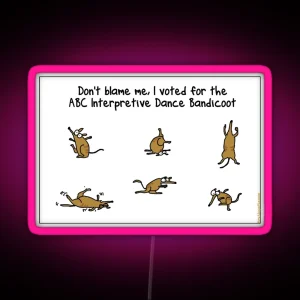 ABC Interpretive Dance Bandicoot RGB Neon Sign