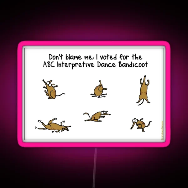 ABC Interpretive Dance Bandicoot RGB Neon Sign
