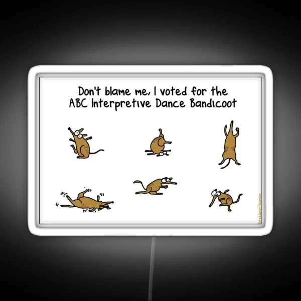 ABC Interpretive Dance Bandicoot RGB Neon Sign