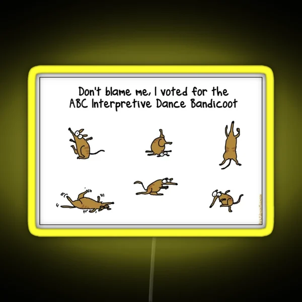 ABC Interpretive Dance Bandicoot RGB Neon Sign