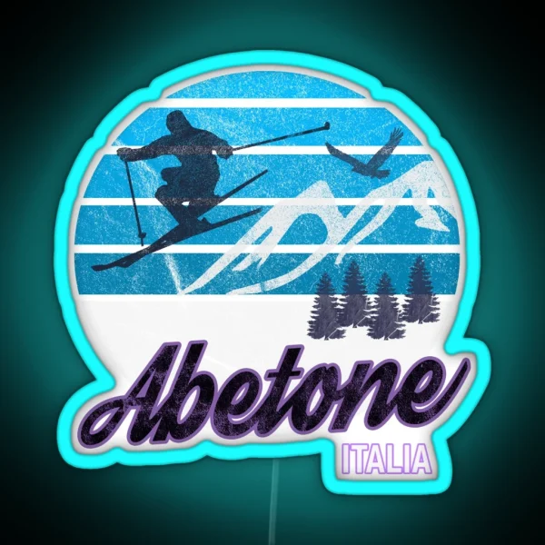 Abetone Tuscany Italy Italia Ski Resort Snowboarding Winter Skiing Wear Led Hoodies Sweaters And Jumpers RGB Neon Sign