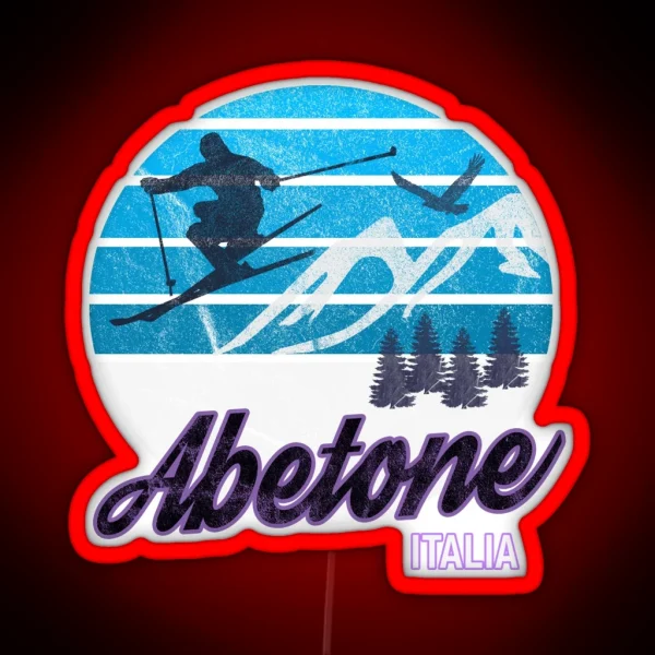 Abetone Tuscany Italy Italia Ski Resort Snowboarding Winter Skiing Wear Led Hoodies Sweaters And Jumpers RGB Neon Sign