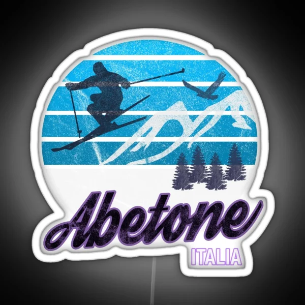 Abetone Tuscany Italy Italia Ski Resort Snowboarding Winter Skiing Wear Led Hoodies Sweaters And Jumpers RGB Neon Sign