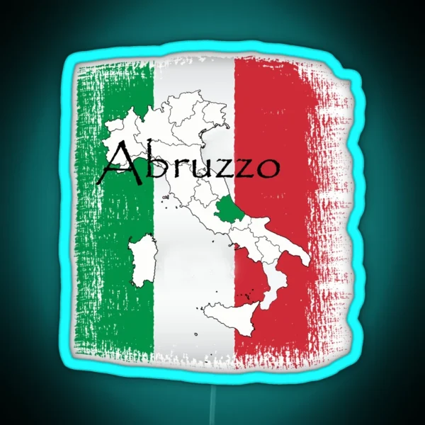 Abruzzo Italian Pride Design RGB Neon Sign
