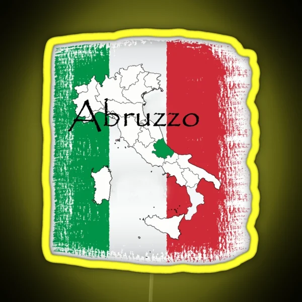 Abruzzo Italian Pride Design RGB Neon Sign
