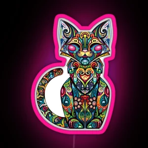 Abstract Art Cat RGB Neon Sign