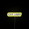 Vibrant Neon Art Display - Abstract Whimsy Cat Lady Letter Sign