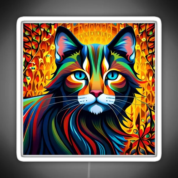 Abstract Cat RGB Neon Sign