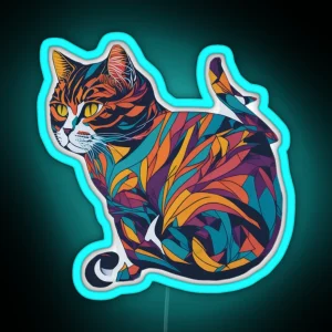 Abstract Cat RGB Neon Sign