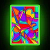 Vibrant abstract chaos neon art sign with colorful RGB accents