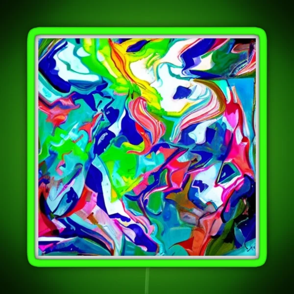Abstract Colorful Chaos RGB Neon Sign
