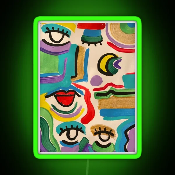 Abstract Eyes RGB Neon Sign