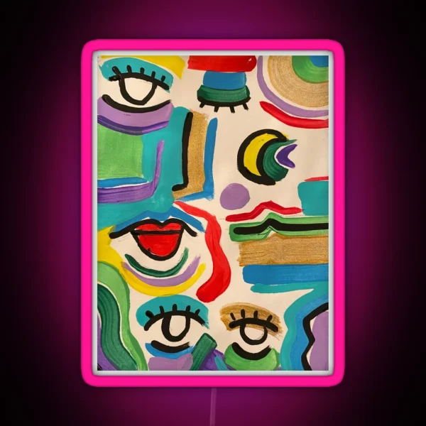 Abstract Eyes RGB Neon Sign