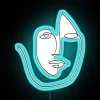Unique abstract art face design one line RGB LED sign