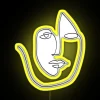 Unique abstract face design one line art LED neon sign