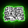Vibrant abstract faces artwork with RGB neon color lighting effects