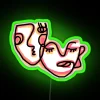 Unique abstract face design LED neon art lighting decoration accessory