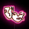 Vibrant abstract faces digital art display with programmable RGB LED light