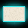 Abstract Face Neon Wall Sign in Vibrant RGB Colorful Artwork