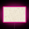 Dreamy Abstract Faces Displayed in Vibrant RGB Neon Sign Artwork