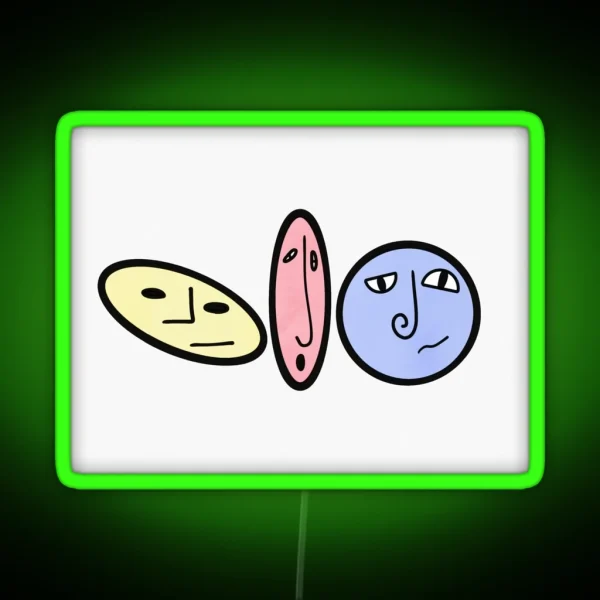Abstract Faces RGB Neon Sign
