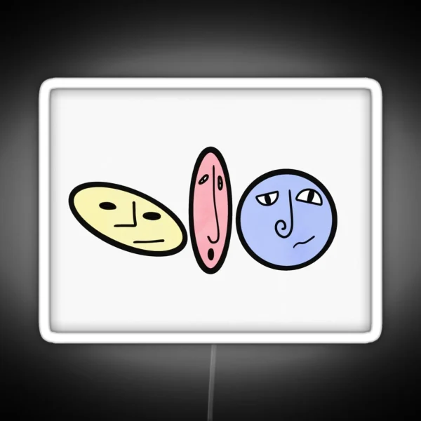 Abstract Faces RGB Neon Sign