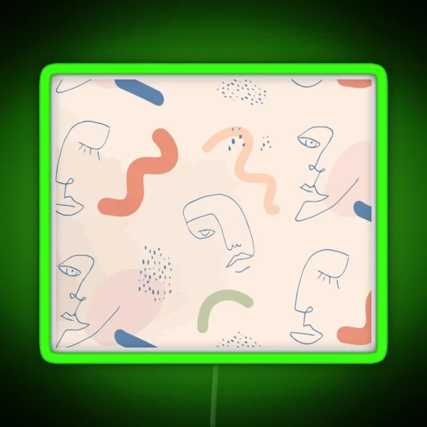 Abstract Faces RGB Neon Sign