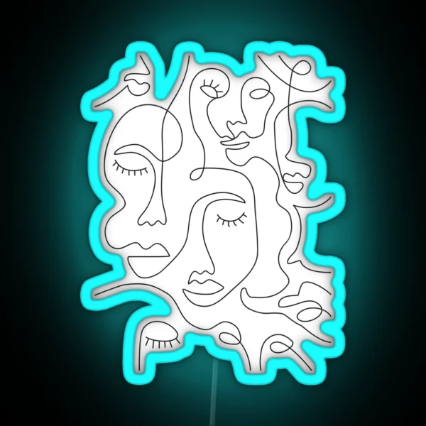 Abstract Faces RGB Neon Sign
